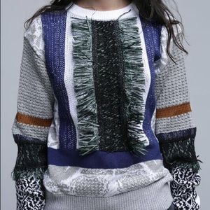 TOGA PULLA NWT Knit Pullover with fringe detail